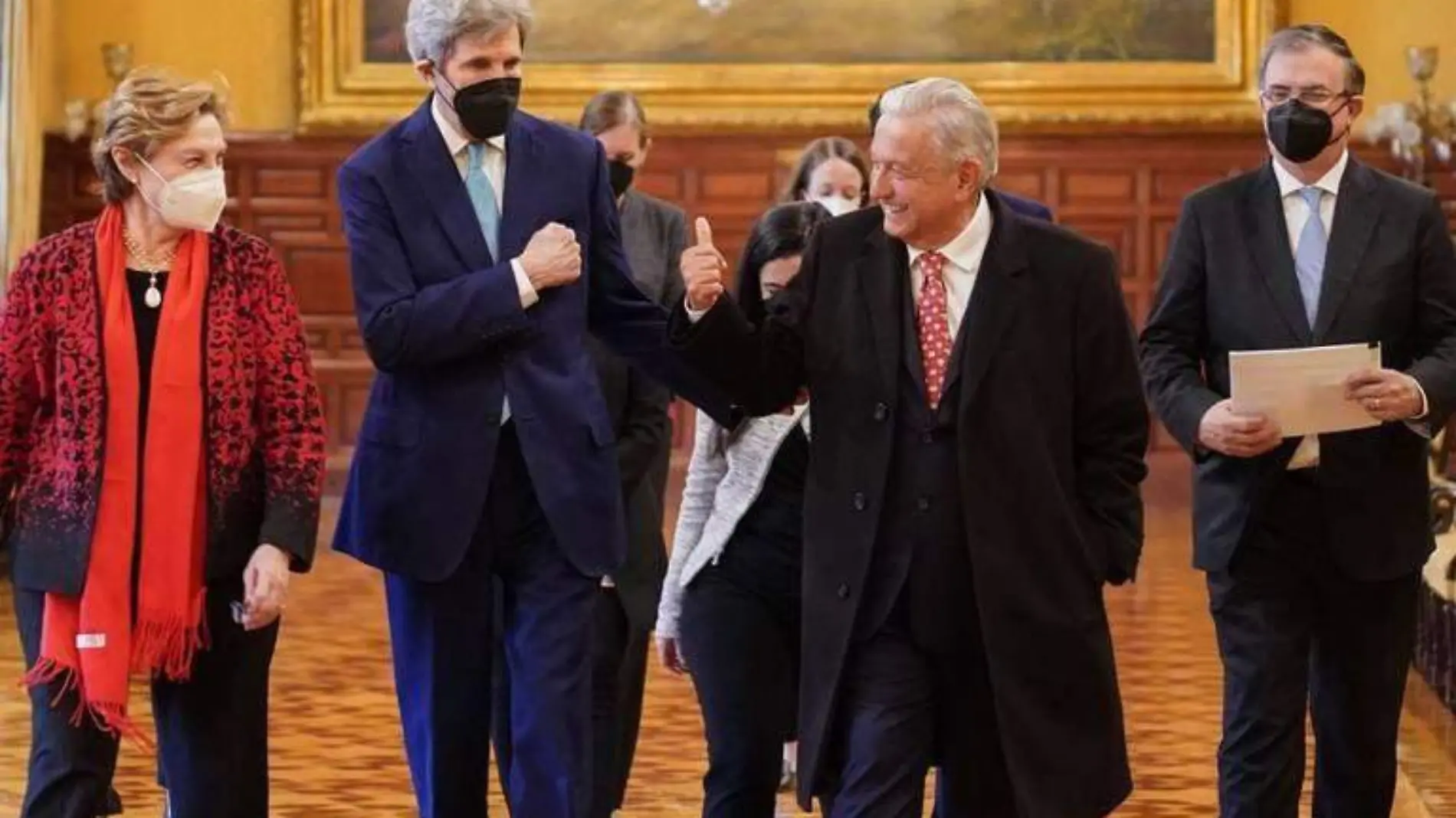 John Kerry y AMLO en Palacio Nacional